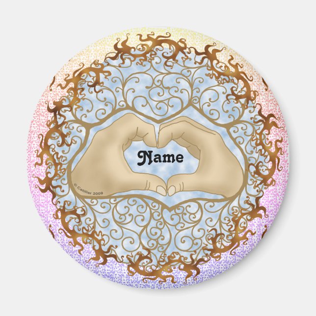 Íman ímã de Mãos Corações (Frente)