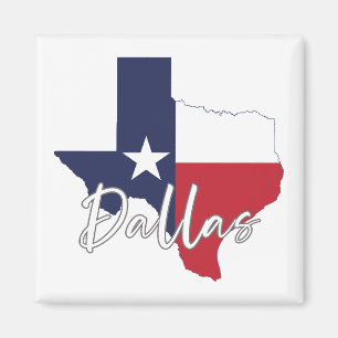 Íman Ímã de Mapa da Bandeira de Dallas, Texas