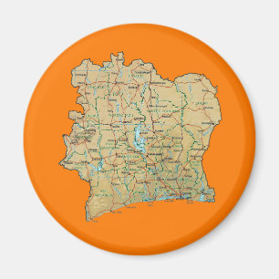 Íman Ímã de Mapa da Costa do Marfim