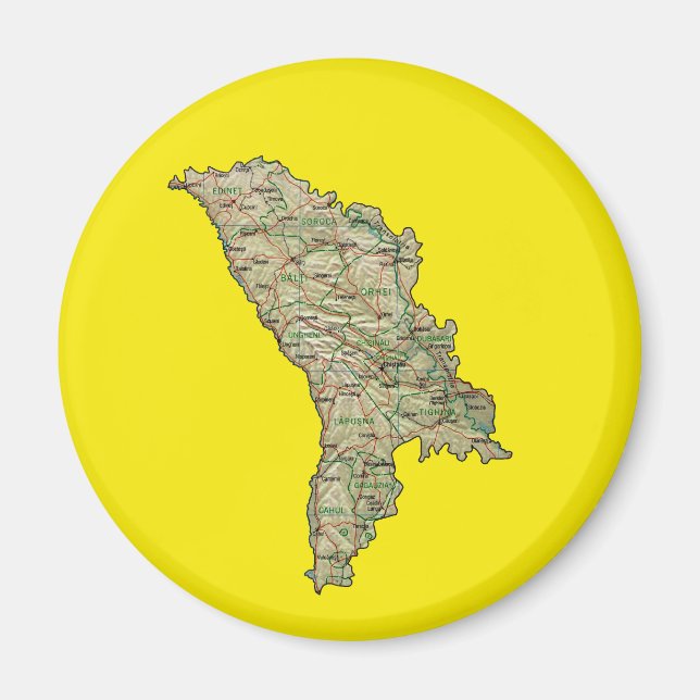 Íman Ímã de Mapa da Moldávia (Frente)