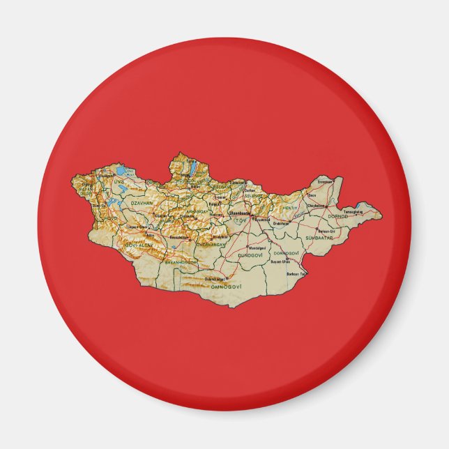 Íman Ímã de Mapa da Mongólia (Frente)