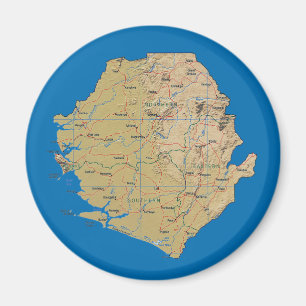 Íman Ímã de Mapa da Serra Leoa