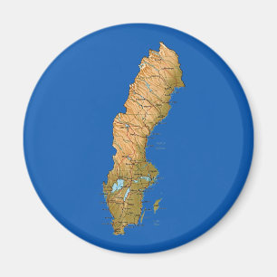 Íman Ímã de Mapa da Suécia