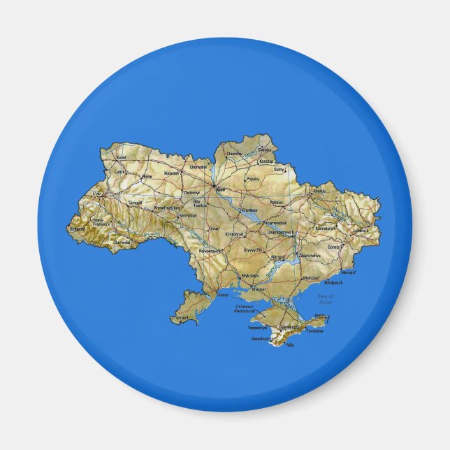 Íman Ímã de Mapa da Ucrânia (Frente)