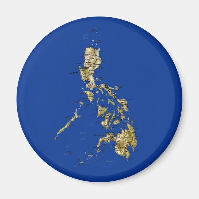 Íman Ímã de Mapa das Filipinas (Frente)