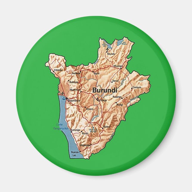 Íman Ímã de Mapa do Burundi (Frente)