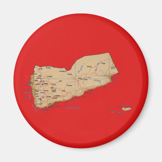 Íman Ímã de Mapa do Iêmen (Frente)