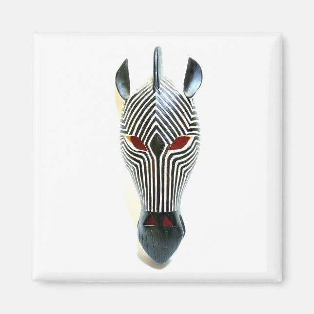 Íman ímã de máscara zebra (Frente)