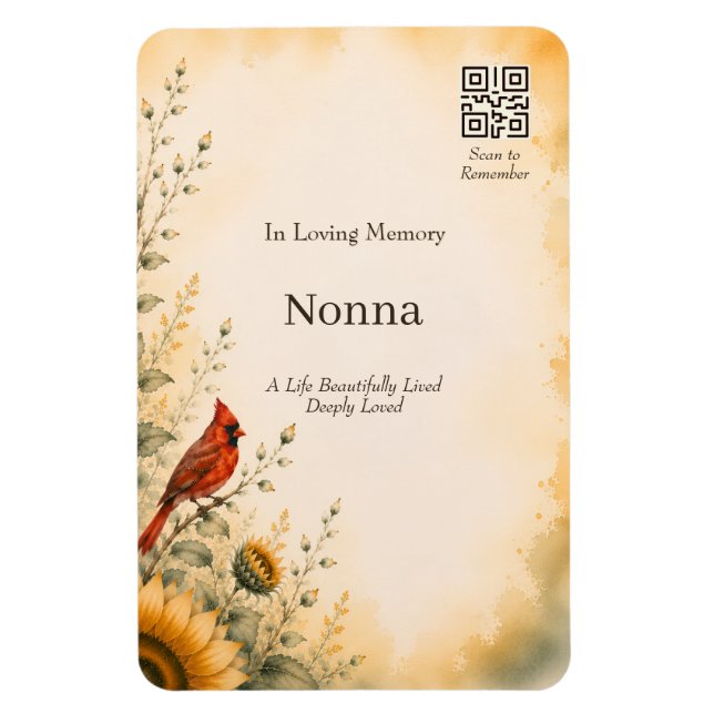 Íman Ímã de Memorial Personalizado com Código QR (Vertical)