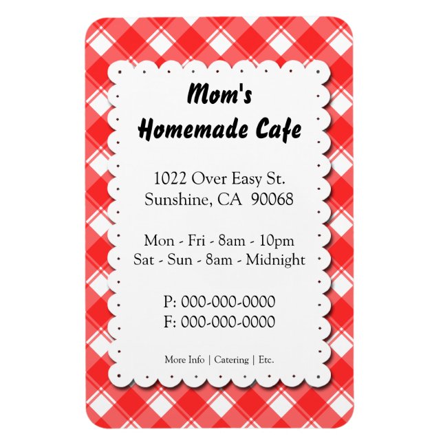 Íman Ímã de Modelo de Anúncio de Restaurante Xadrez Ver (Vertical)