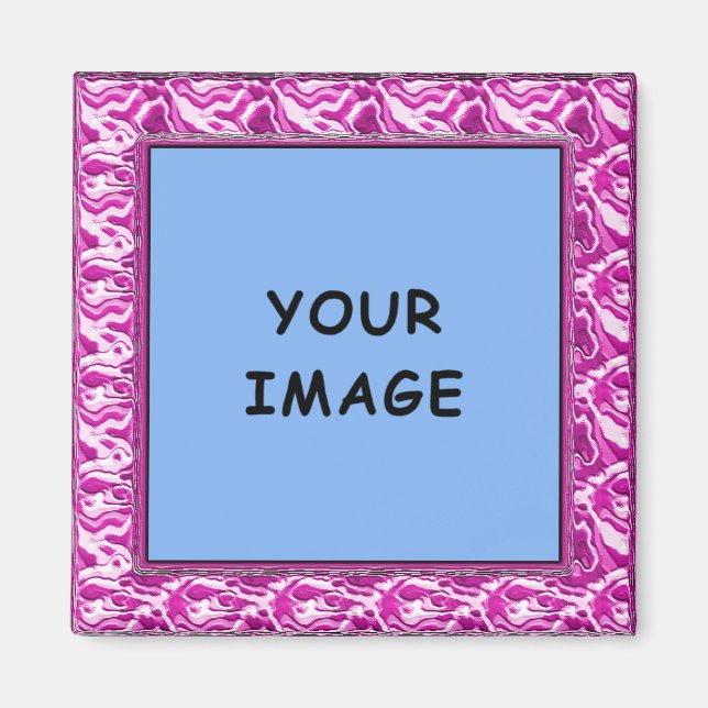 Íman Ímã de Moldura de Foto Esculturada Rosa (Frente)