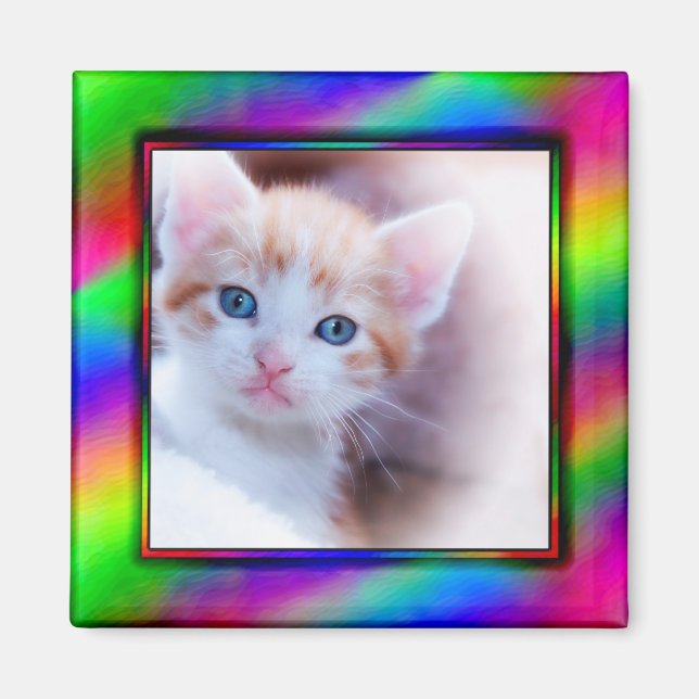 Íman Ímã de Moldura de Foto Neon Brilhante (Frente)