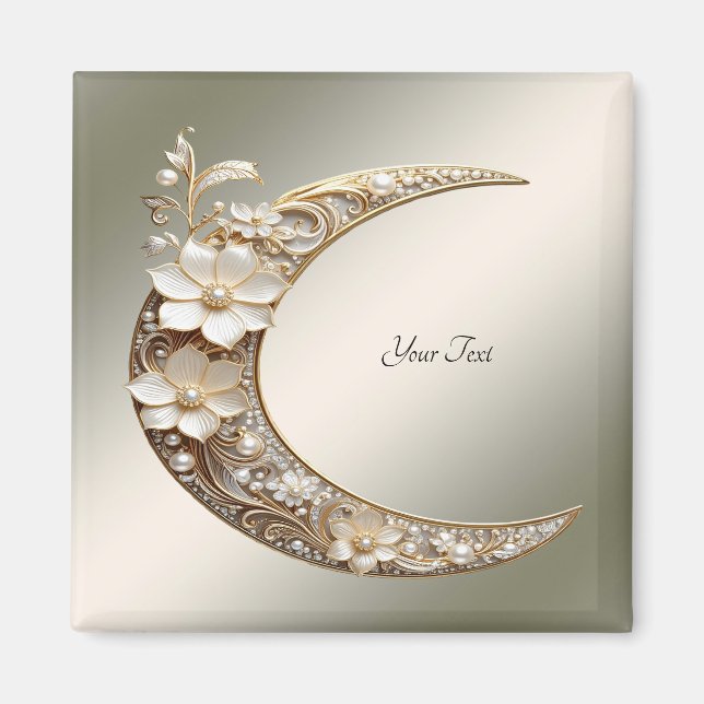 Íman Ímã de Moldura de Lua Crescente Decorativa (Frente)