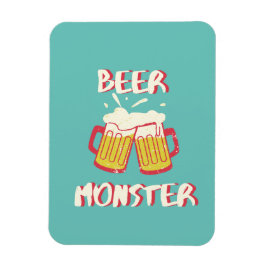 Íman Ímã de Monstro de Cerveja com fundo Aquamarine