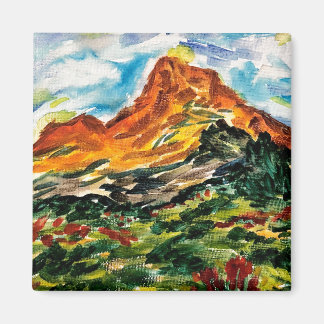 Íman Ímã de montanha aquarela