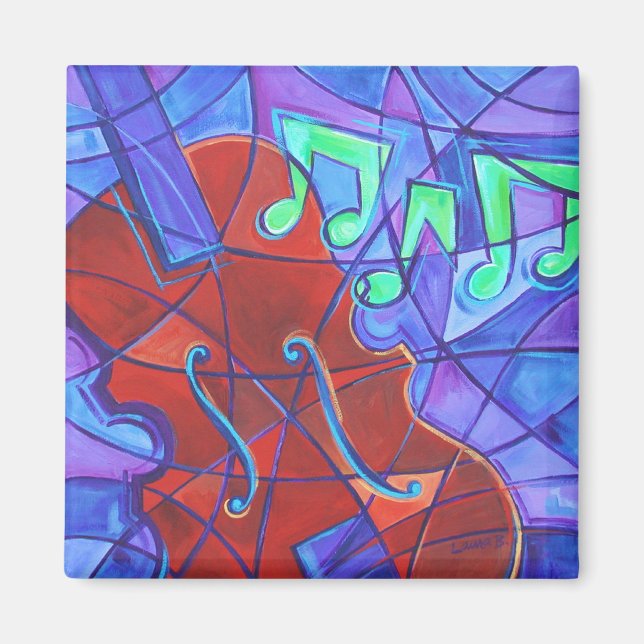 Íman Ímã de Mosaico de Violoncelo (Frente)