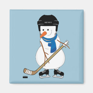 Íman Ímã de Natal Boneco de Neve de Hóquei
