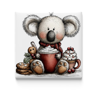 Íman Ímã de Natal de Chocolate Quente de Coala Capricho