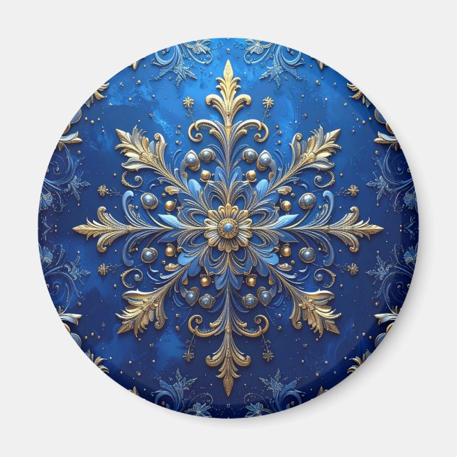 Íman Ímã de Natal Decorativo Azul (Frente)
