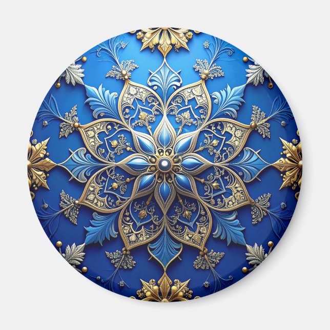Íman Ímã de Natal Decorativo Azul (Frente)