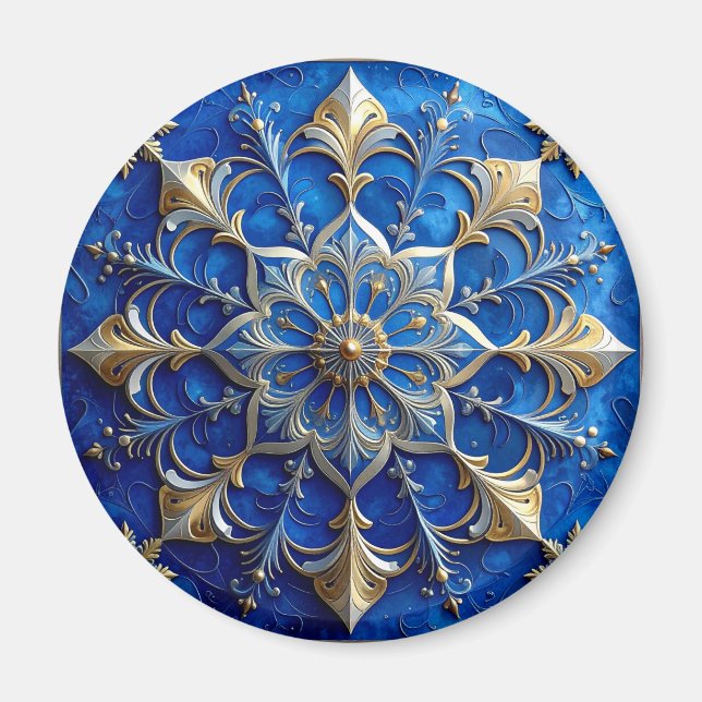 Íman Ímã de Natal Decorativo Azul (Frente)