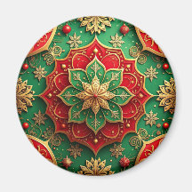 Ímã de Natal Decorativo Vermelho Verde para Férias