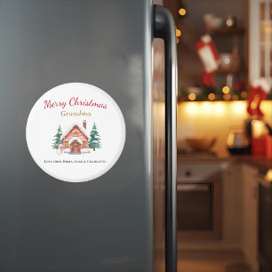 Íman Ímã de Natal Feliz Personalizado para Vovó
