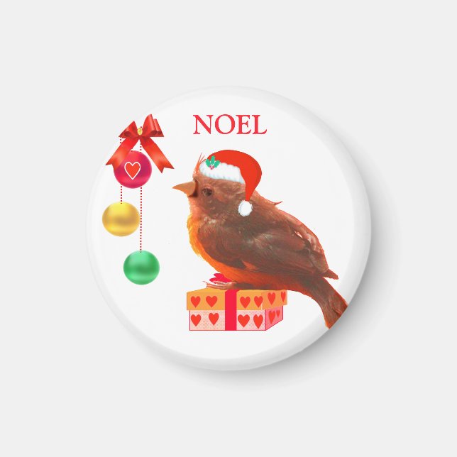 Íman Ímã de Noel Pássaro (Frente)
