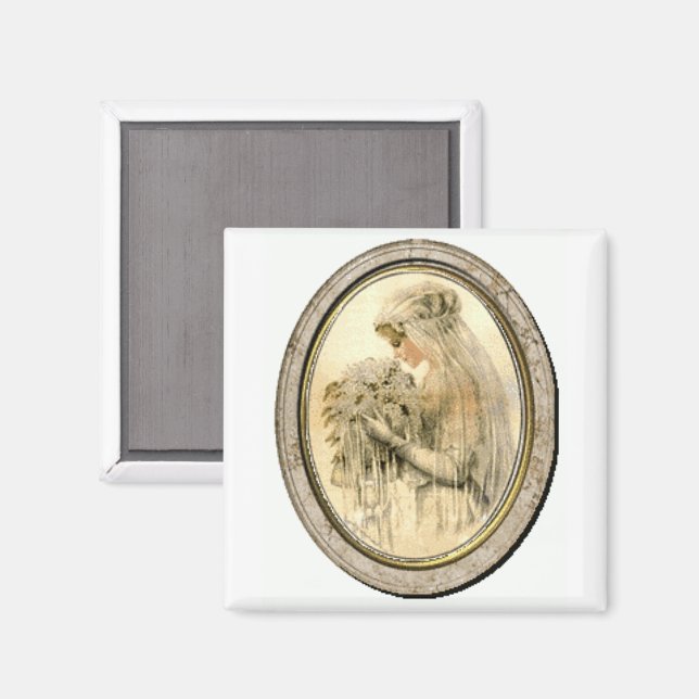 Íman Ímã de Noiva Vitoriana com Vestido de Noiva Vintag (Front/Back)