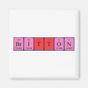 Íman ímã de nome de mesa periódica Britton