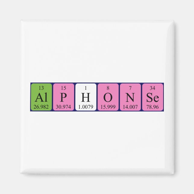 Íman ímã de nome de mesa periódica do Alphonse (Frente)