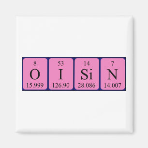 Íman ímã de nome de mesa periódica Oisin