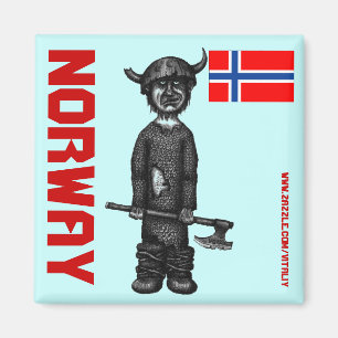 Íman Ímã de Noruega com viquingue engraçado