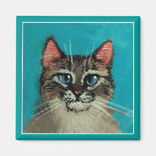 Íman Ímã de olhos azuis bonito do gato