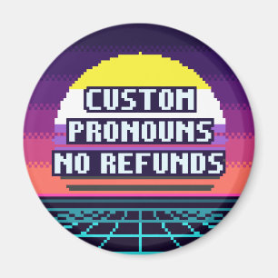 Íman Ímã de Orgulho Não Binário com Pronomes Personaliz