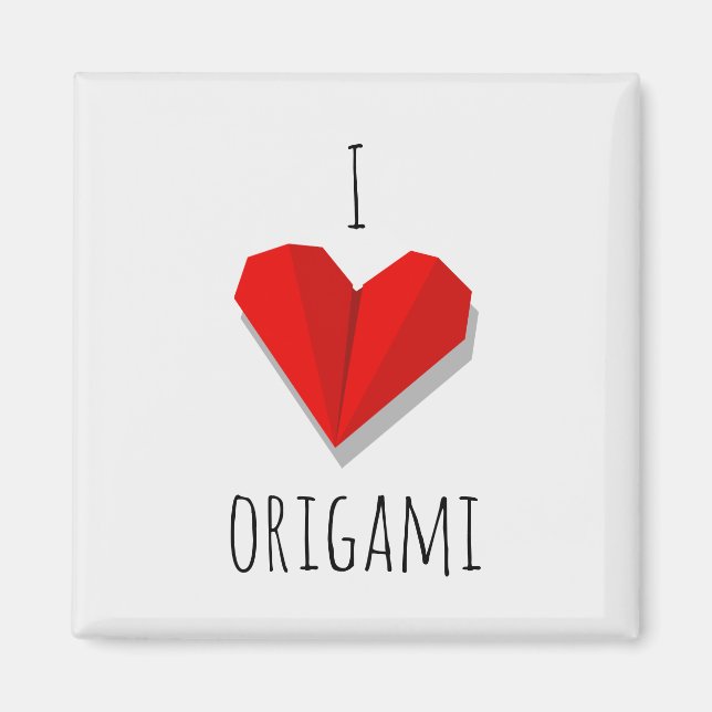 Íman Ímã de Origami do coração do amor (Frente)