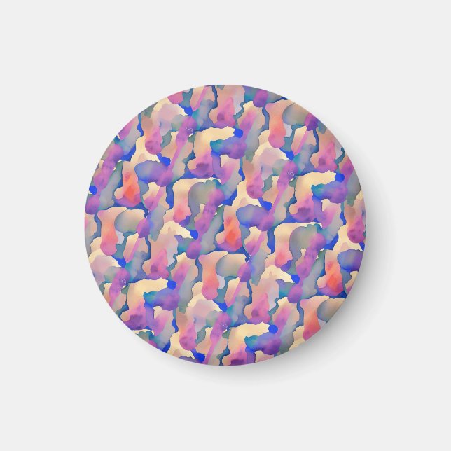 Íman Ímã de Padrão Aquarela Multicolorido (Frente)