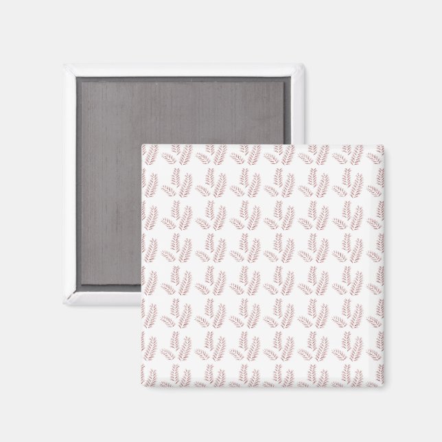Íman Ímã de Padrão de Samambaia Botânica Rosa (Front/Back)