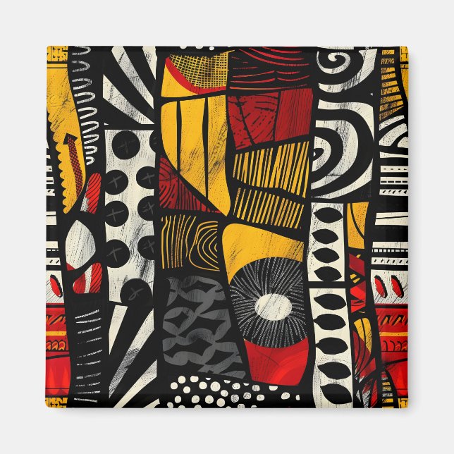 Íman Ímã de Padrão Tribal Africano (Frente)