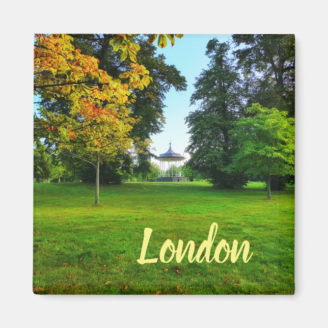 Íman Ímã de paisagem do Parque Verde de Londres no Outo (Frente)