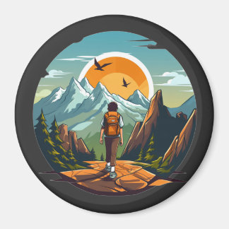 Íman Ímã de Paisagem Montanhosa Aventura Espera