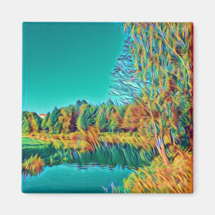 Íman Ímã de Paisagem Rural de Verão