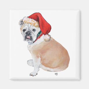 Íman Ímã de Papai Noel Bulldog Inglês