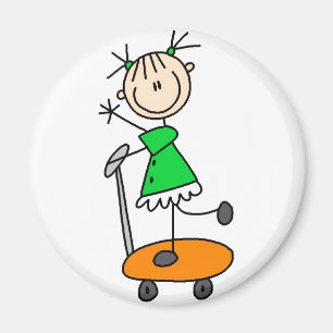 Íman Ímã de patinagem da menina da vara