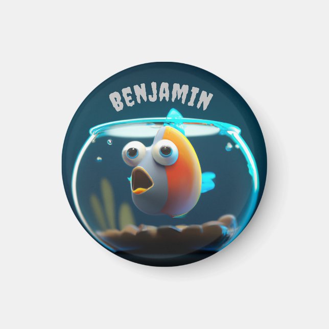 ÍMAN ÍMÃ DE PEIXE FOFO SURPREENDIDO PERSONALIZADO (Frente)