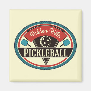 Íman Ímã de Pickleball - design do vintage