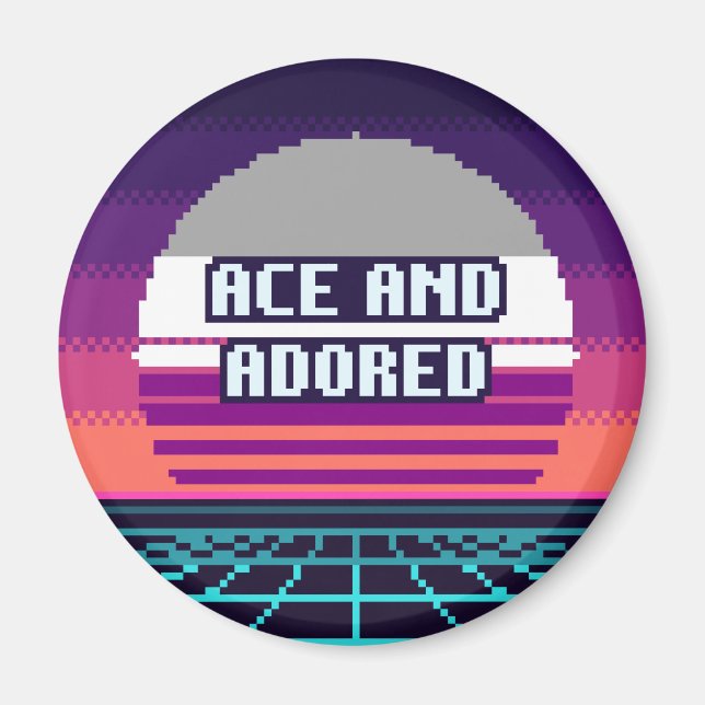 Íman Ímã de Pixel Orgulho Ace Adorado (Frente)