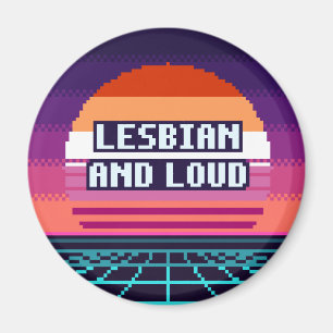 Íman Ímã de Pixel Orgulho Alto e Lésbico