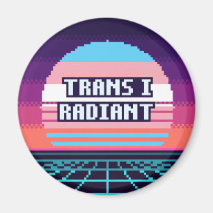 Íman Ímã de Pixel Orgulho Catalão Radiante Trans