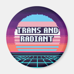 Íman Ímã de Pixel Orgulho Trans e Radiante